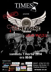 Concurs LIKE: Invitatie doua persoane la BENETONE Band Live in Times Pub din Brasov