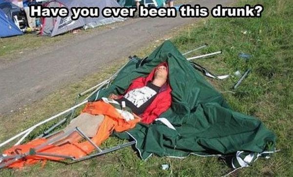 In the tent