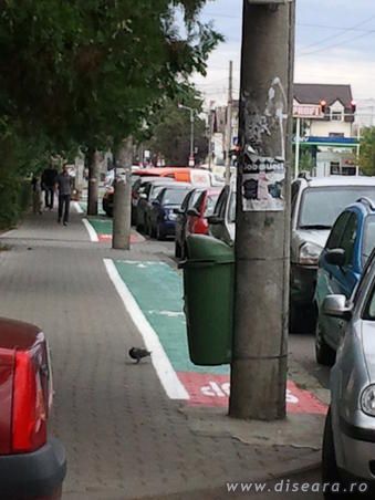 Pista de biciclete in Timisoara, de la un stalp la altul