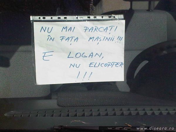 Dovada clara ca Logan-ul nu zboara!