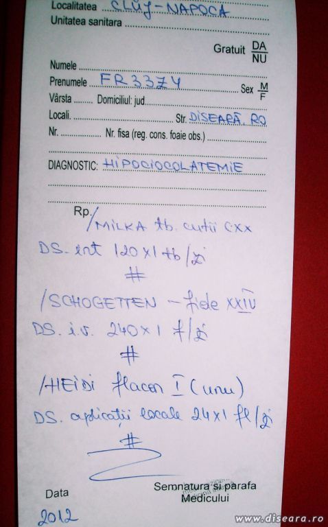 Uite ce reteta mi-a dat doctorul !