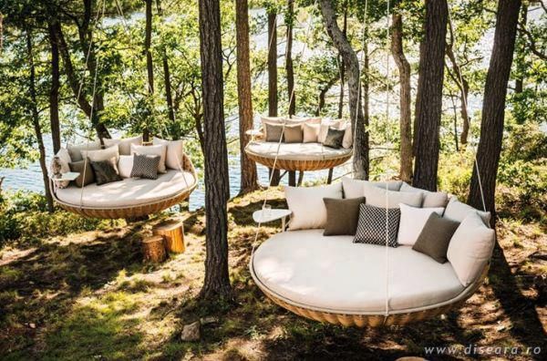 Hanging Beds in a Forest Resort