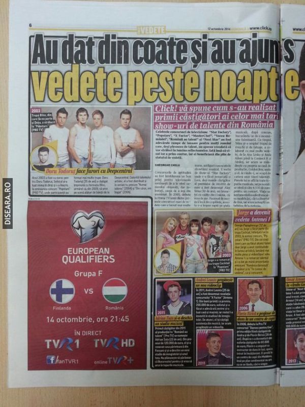 Finland - Romania, at TVR...