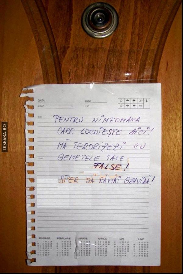 Message from the neighbour