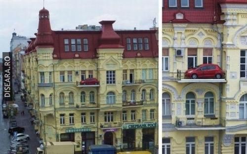 Parking place in the balcony