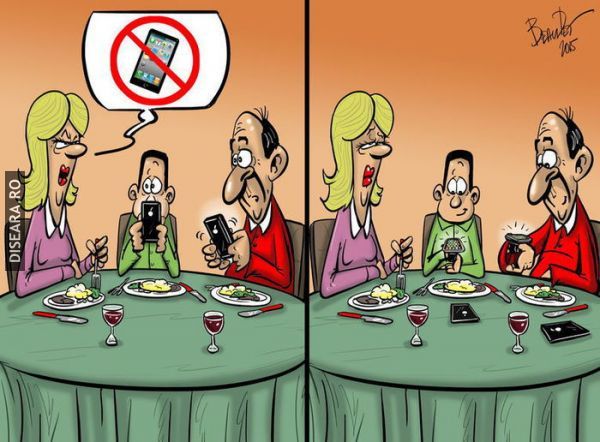 No cellphone at lunch...
