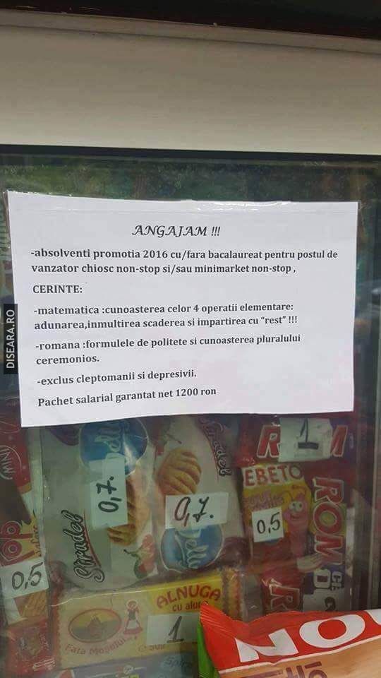 Anunt angajare!