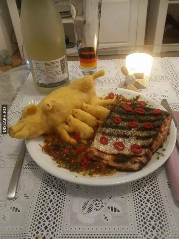 When he wants to eat porkmeat...