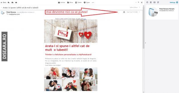 Nci mail-ul n-ajunge la timp cu posta romana