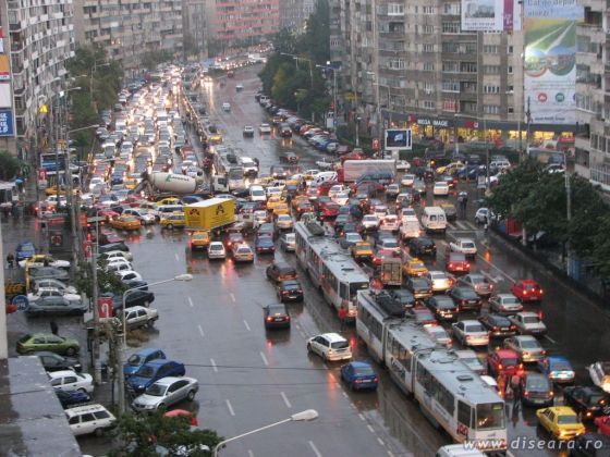 Bucharest on rainy day