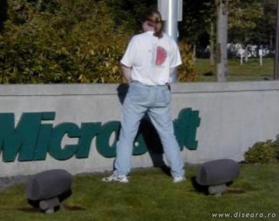 Peeing on Microsoft