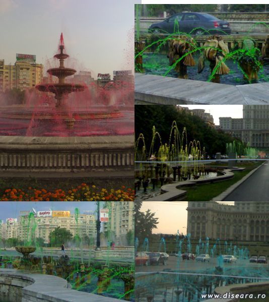 Fantanile colorate din Piata Unirii din Bucuresti - arta sau kitsch ? Asteptam comentarii.