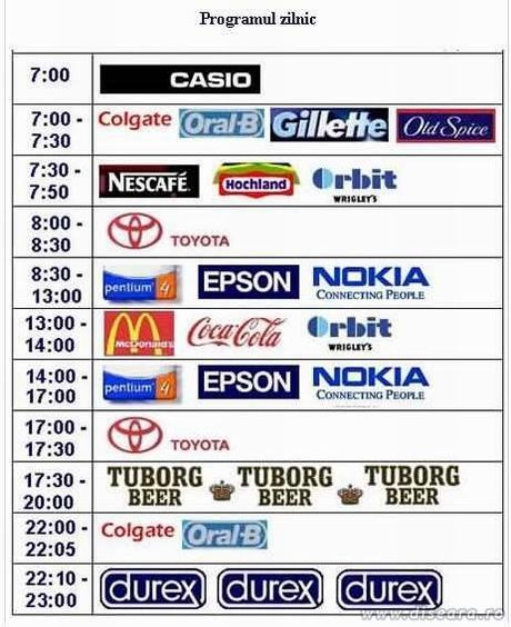 Daily schedule