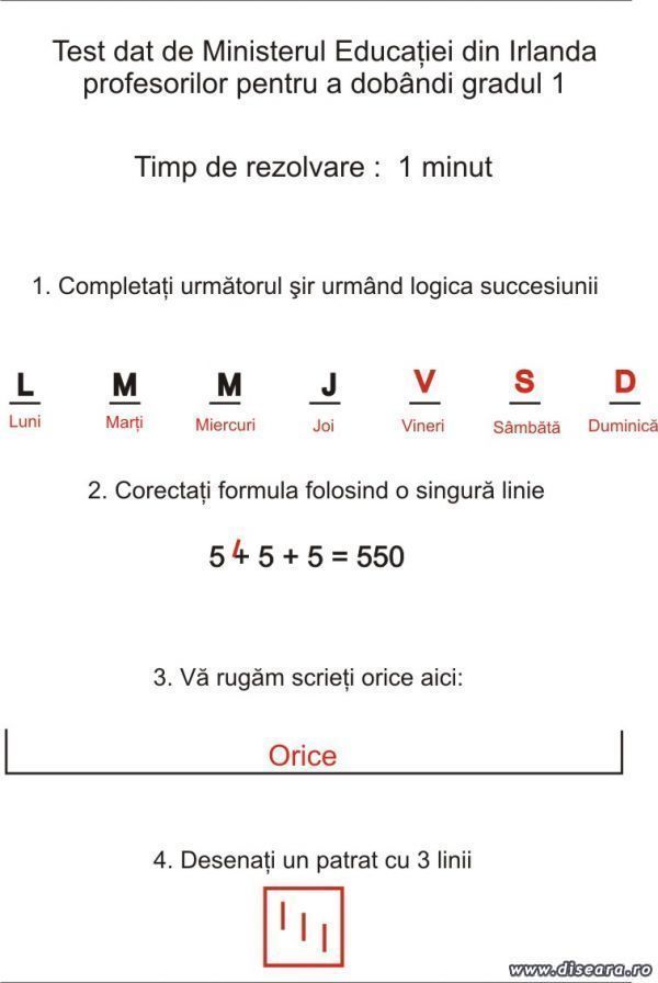 The solution of the one minute test from yesterday.